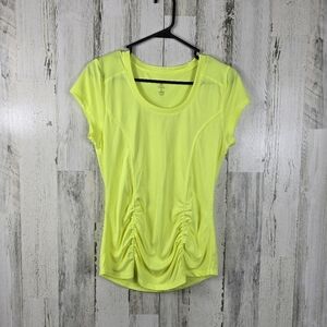 3/$15 balance collection neon yellow short sleeve active wear shirt women's S